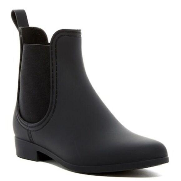 Jeffrey Campbell Ankle Chelsea Rain Boot Black - Picture 1 of 6
